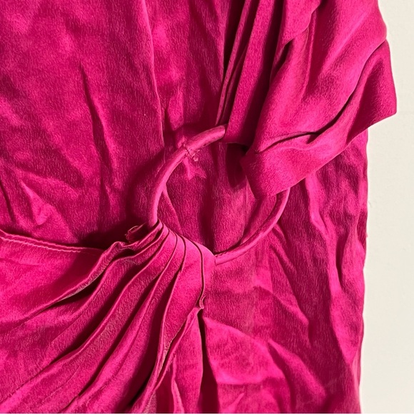 Vintage Mary Jo Bruno Pink 100%‎ Silk Knee Length Drape Dress Size 4 - Picture 3 of 13